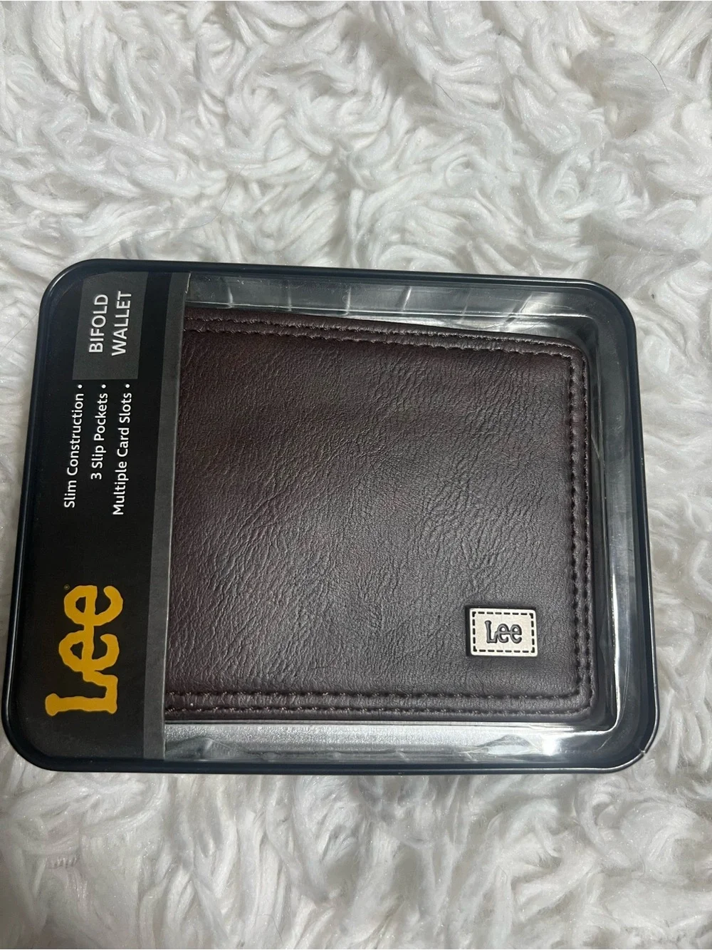 Lee Men's Money Clip Wallet in Dark Brown Leather